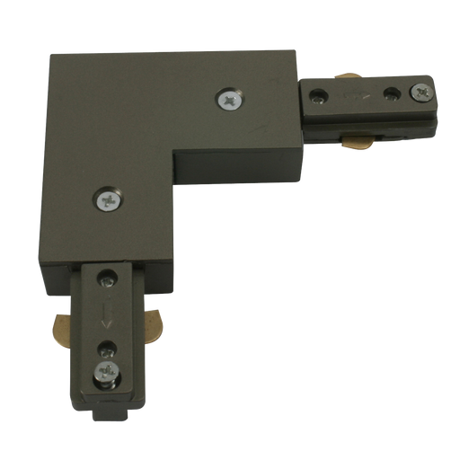 Knightsbridge TRKRA1S 230v track L  Right Angle connector Satin Nickel. KB Knightsbridge - Sparks Warehouse