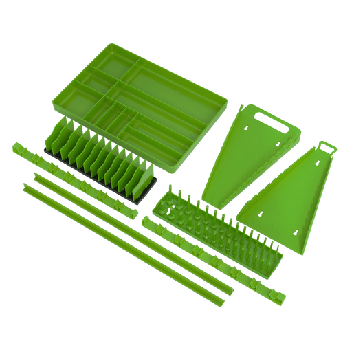 Sealey TSK01HV - Tool Storage Organizer Set 9pc - Hi-Vis Green Hand Tools Sealey - Sparks Warehouse