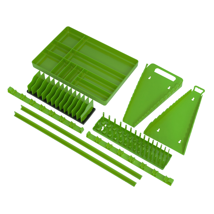 Sealey TSK01HV - Tool Storage Organizer Set 9pc - Hi-Vis Green Hand Tools Sealey - Sparks Warehouse