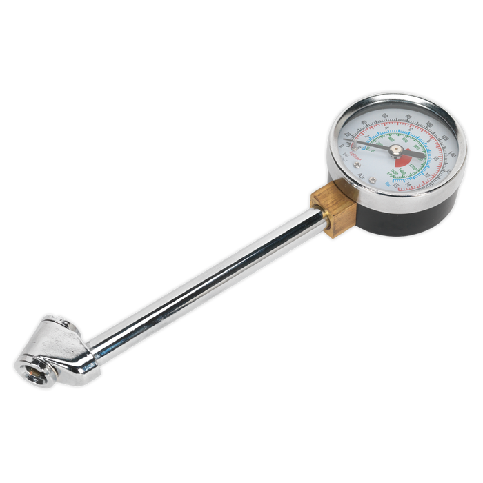 Sealey - TSTPG34 Twin Connector Tyre Pressure Gauge 0-220psi Vehicle Service Tools Sealey - Sparks Warehouse