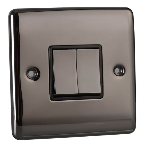 Caradok 2 Gang 2 Way Light Switch - Black Nickel Caradok - The Curve - Black Nickel Caradok - Sparks Warehouse