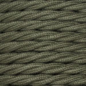 1.5mm Core Decorative Braided Fabric Flex  - 1 Metre Length  - UTILITY GREEN TWIST