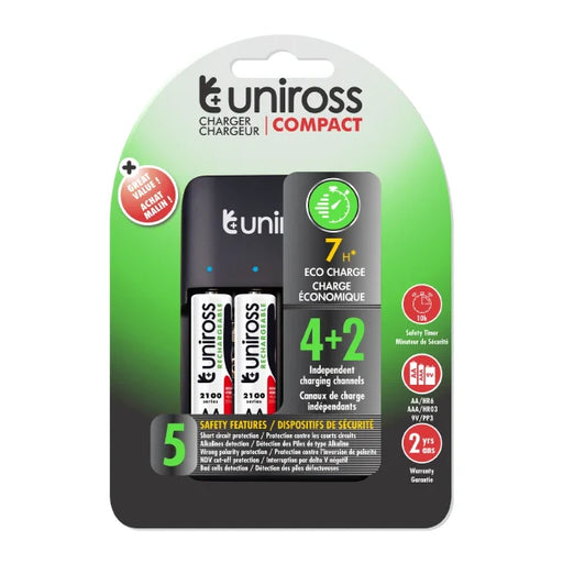UNIROSS - UNIROSS COMPACT AA AAA 9V [USB] + 4xAA2100 HYBRIO