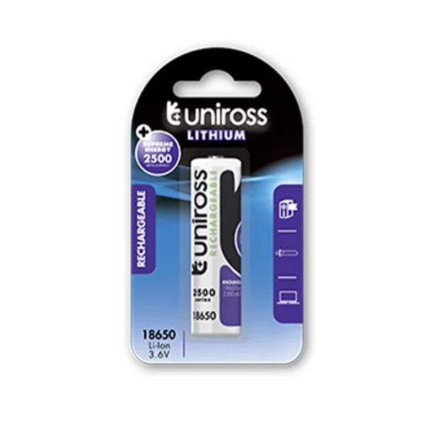 UNIROSS - UNIROSS 3.7V LITHIUM RECH 2500MA (C1)  18650