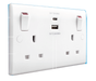 BG Nexus 822UAC White 13A Switched USB Socket with Type A & Type C 4.2A - BG - Sparks Warehouse