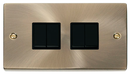 Scolmore VPAB019BK - 4 Gang 2 Way 10AX Switch - Black Deco Scolmore - Sparks Warehouse