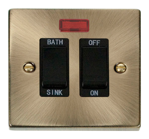 Scolmore VPAB024BK - 20A DP Sink/Bath Switch - Black Deco Scolmore - Sparks Warehouse