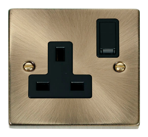 Scolmore VPAB035BK - 1 Gang 13A DP Switched Socket Outlet - Black Deco Scolmore - Sparks Warehouse