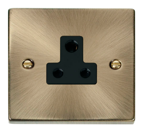 Scolmore VPAB038BK - 5A Round Pin Socket Outlet - Black Deco Scolmore - Sparks Warehouse