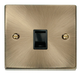 Scolmore VPAB115BK - Single RJ11 Socket  (Ireland/USA) - Black Deco Scolmore - Sparks Warehouse