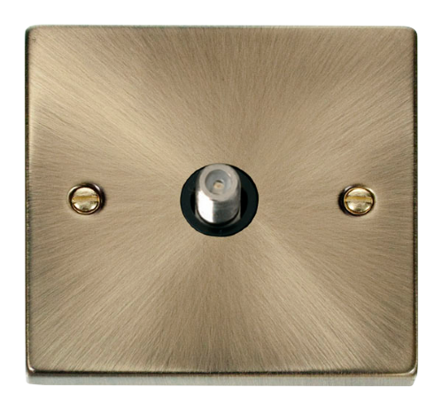 Scolmore VPAB156BK - 1 Gang Satellite Socket Outlet - Black Deco Scolmore - Sparks Warehouse