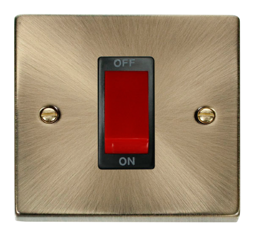 Scolmore VPAB200BK - 1 Gang 45A DP Switch - Black Deco Scolmore - Sparks Warehouse