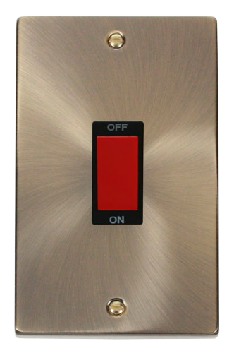 Scolmore VPAB202BK - 2 Gang 45A DP Switch - Black Deco Scolmore - Sparks Warehouse