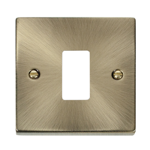 Scolmore VPAB20401 - 1 Gang GridPro® Frontplate - Antique Brass GridPro Scolmore - Sparks Warehouse