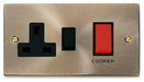 Scolmore VPAB204BK - 45A DP Switch + 13A Switched Socket - Black Deco Scolmore - Sparks Warehouse
