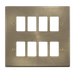 Scolmore VPAB20508 - 8 Gang GridPro® Frontplate - Antique Brass GridPro Scolmore - Sparks Warehouse
