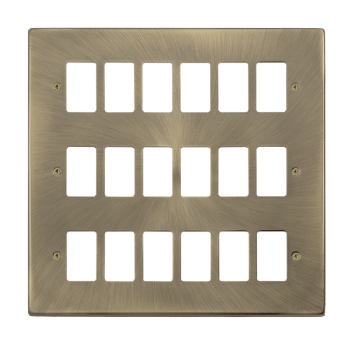 Scolmore VPAB20518 - 18 Gang GridPro® Frontplate - Antique Brass GridPro Scolmore - Sparks Warehouse