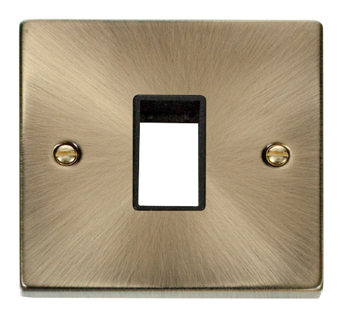 Scolmore VPAB401BK - 1 Gang Plate Single Aperture - Black Deco Scolmore - Sparks Warehouse