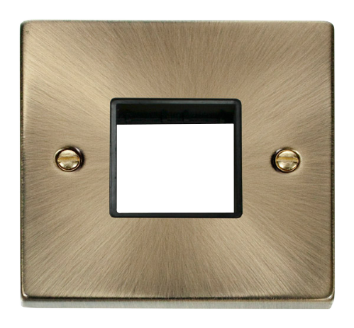 Scolmore VPAB402BK - 1 Gang Plate Twin Aperture - Black Deco Scolmore - Sparks Warehouse