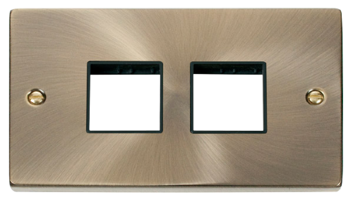 Scolmore VPAB404BK - 2 Gang Plate (2 x 2) Aperture - Black Deco Scolmore - Sparks Warehouse