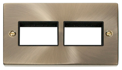 Scolmore VPAB406BK - 2 Gang Plate (3 x 3) Aperture - Black Deco Scolmore - Sparks Warehouse