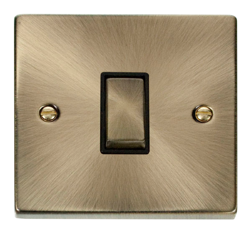 Scolmore VPAB411BK - 1 Gang 2 Way ‘Ingot’ 10AX Switch - Black Deco Scolmore - Sparks Warehouse