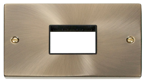 Scolmore VPAB432BK - Double MiniGrid® Plate Triple Aperture - Black Deco Scolmore - Sparks Warehouse