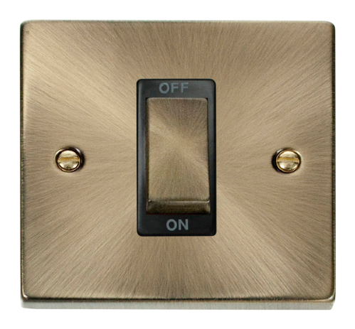 Scolmore VPAB500BK - Ingot 1 Gang 45A DP Switch - Black Deco Scolmore - Sparks Warehouse