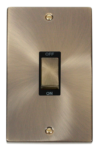 Scolmore VPAB502BK - Ingot 2 Gang 45A DP Switch - Black Deco Scolmore - Sparks Warehouse