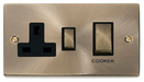 Scolmore VPAB504BK - Ingot 45A DP Switch + 13A Switched Socket - Black Deco Scolmore - Sparks Warehouse