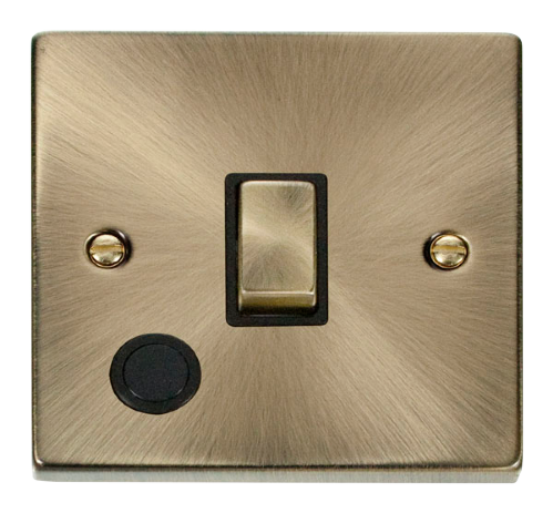 Scolmore VPAB522BK - 20A 1 Gang DP ‘Ingot’ Switch With Flex Outlet - Black Deco Scolmore - Sparks Warehouse