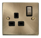 Scolmore VPAB535BK - 1 Gang 13A DP ‘Ingot’ Switched Socket Outlet - Black Deco Scolmore - Sparks Warehouse