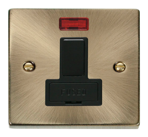 Scolmore VPAB652BK - 13A Fused Switched Connection Unit With Neon - Black Deco Scolmore - Sparks Warehouse