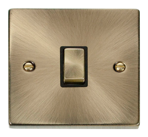 Scolmore VPAB722BK - 20A 1 Gang DP ‘Ingot’ Switch - Black Deco Scolmore - Sparks Warehouse