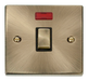 Scolmore VPAB723BK - 20A 1 Gang DP ‘Ingot’ Switch + Neon - Black Deco Scolmore - Sparks Warehouse