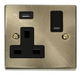 Scolmore VPAB771UBK - 13A 1G Switched Socket With 2.1A USB Outlet - Black Deco Scolmore - Sparks Warehouse