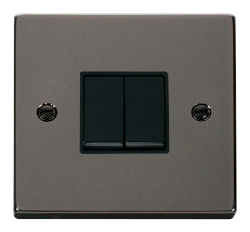 Scolmore VPBN012BK - 2 Gang 2 Way 10AX Switch - Black Deco Scolmore - Sparks Warehouse