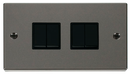 Scolmore VPBN019BK - 4 Gang 2 Way 10AX Switch - Black Deco Scolmore - Sparks Warehouse