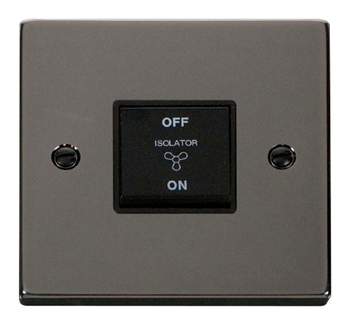 Scolmore VPBN020BK - 10A 1 Gang 3 Pole Fan Isolation Switch - Black Deco Scolmore - Sparks Warehouse