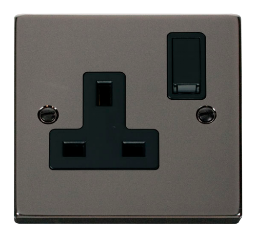 Scolmore VPBN035BK - 1 Gang 13A DP Switched Socket Outlet - Black Deco Scolmore - Sparks Warehouse