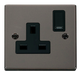 Scolmore VPBN035BK - 1 Gang 13A DP Switched Socket Outlet - Black Deco Scolmore - Sparks Warehouse