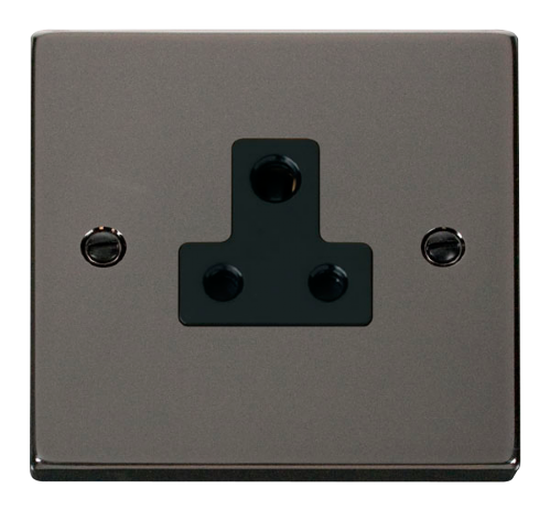 Scolmore VPBN038BK - 5A Round Pin Socket Outlet - Black Deco Scolmore - Sparks Warehouse