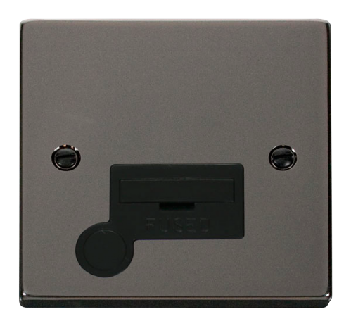 Scolmore VPBN050BK - 13A Fused Connection Unit With Flex Outlet - Black Deco Scolmore - Sparks Warehouse