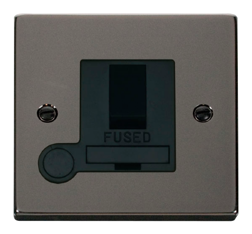 Scolmore VPBN051BK - 13A Fused Switched Connection Unit With Flex Outlet - Black Deco Scolmore - Sparks Warehouse