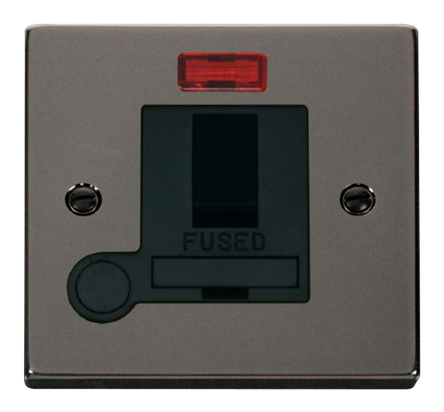 Scolmore VPBN052BK - 13A Fused Switched Connection Unit With Flex Outlet + Neon - Black Deco Scolmore - Sparks Warehouse