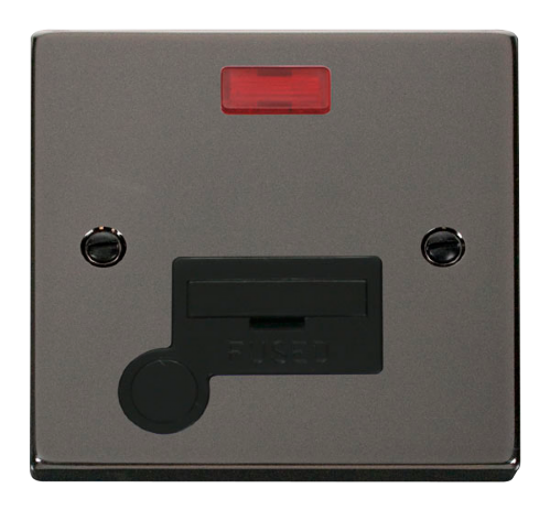 Scolmore VPBN053BK - 13A Fused Connection Unit With Flex Outlet + Neon - Black Deco Scolmore - Sparks Warehouse
