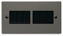 Scolmore VPBN105BK - 6 Gang 2 Way 10AX Switch - Black Deco Scolmore - Sparks Warehouse