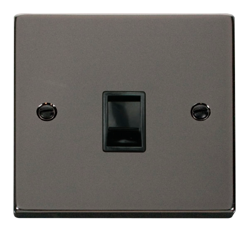 Scolmore VPBN115BK - Single RJ11 Socket  (Ireland/USA) - Black Deco Scolmore - Sparks Warehouse