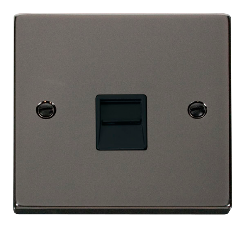Scolmore VPBN120BK - Single Telephone Socket Outlet Master - Black Deco Scolmore - Sparks Warehouse