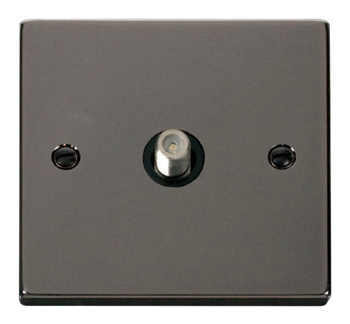 Scolmore VPBN156BK - 1 Gang Satellite Socket Outlet - Black Deco Scolmore - Sparks Warehouse
